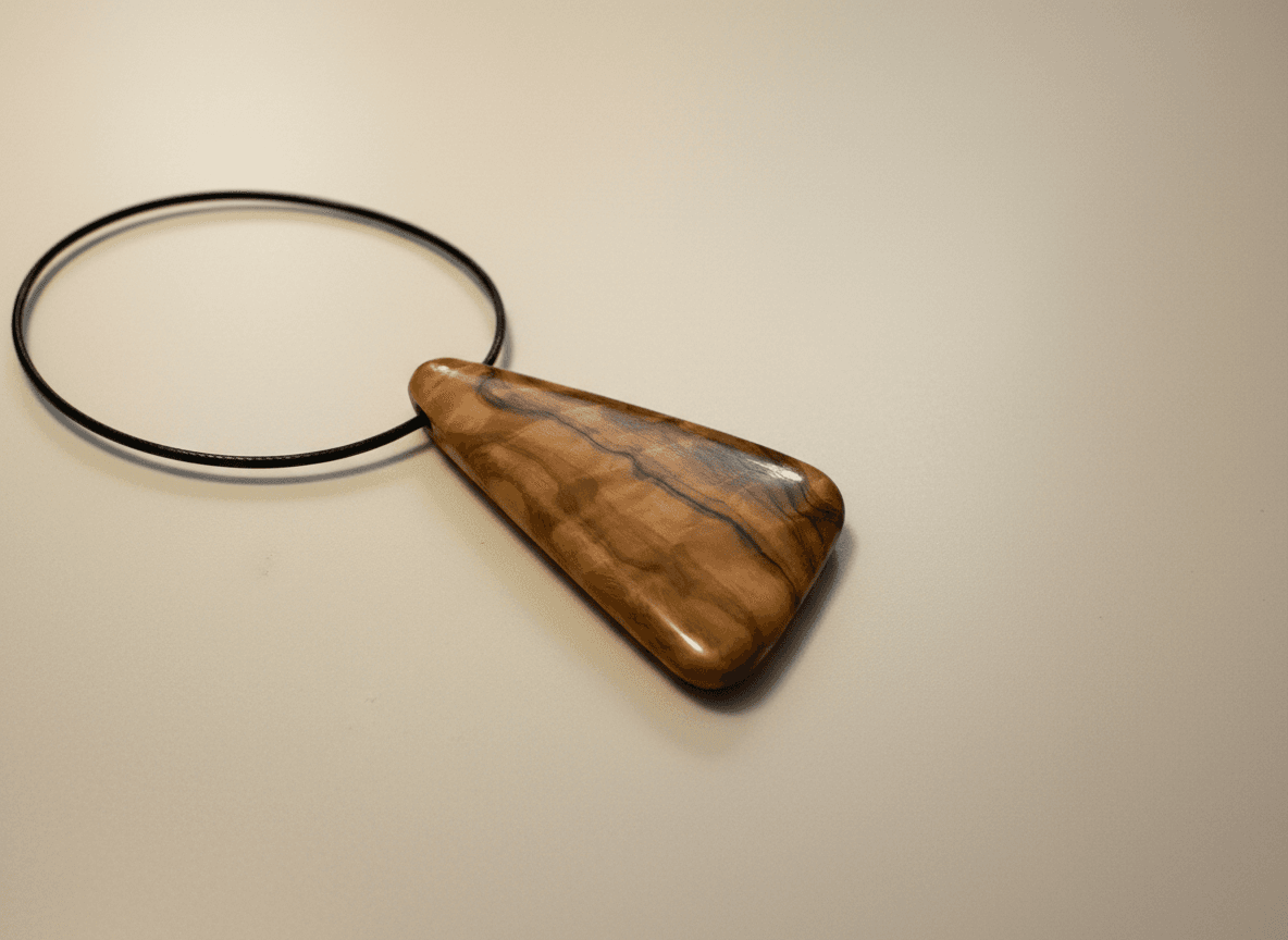 Pandantiv Triunghi Măslin Striat